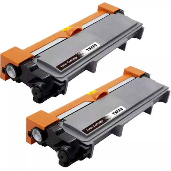 Brother TN-660 Laser Toner Cartridge - High Yield - Black - Pack of 2