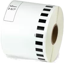 Brother DK-2205 - Black/White Continuous Length Paper Tape - 2.4\