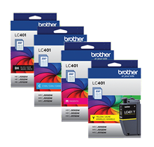 Brand New Original Brother LC-401 Set Ink / Inkjet Cartridge - Black Cyan Yellow Magenta