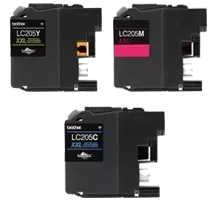Brother LC-205-3PKS Ink / Inkjet Cartridge Extra High Yield - Pack of 3 - Cyan Magenta Yellow