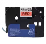 Brother TZE-451 - Black on Red Laminated Tape for P-touch Label Makers - 24 mm wide x 8 m long