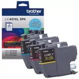 Brand New Original Brother LC-401XL-3PKS Ink / Inkjet Cartridge - Extra High Yield - Cyan Magenta Yellow