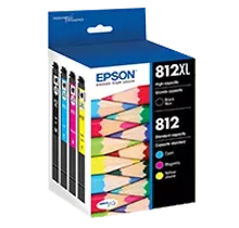 ~Brand New Original Epson T812XL-BCS INK / INKJET Cartridge Combo High Yield Black + Standard Yield Cyan Magenta Yellow