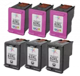 HP DT-63XL Combo Set Eco-Saver Ink Cartridge 6PK Combo High Yield (The 1st Cartridge in the Printhead Already) IMPORTANT!! Please DON'T upgrade any printer firmware to avoid chip issues.