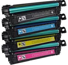 HP CP3525 Laser Toner Cartridge Set Black Cyan Yellow Magenta (Black High Yield)