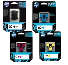 ~Brand New Original HP HP02 (4 pack) Set INK / INKJET Cartridge 