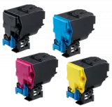 Konica Minolta Bizhub C25 (TNP27) Laser Toner Cartridge Set High Yield Black Yellow Magenta Cyan