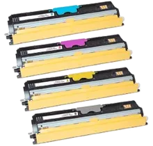 KONICA MINOLTA 1600W High Yield Laser Toner Cartridge Set Black Cyan Yellow Magenta