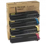 ~Brand New Original KYOCERA / MITA TK-512 Laser Toner Cartridge Set Black Cyan Yellow Magenta