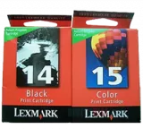 ~Brand New Original LEXMARK 53A4238 (14A / 15A) INK / INKJET Cartridge Black Color TWIN PACK