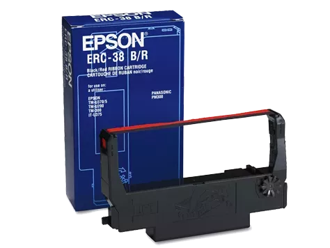 ~Brand New Original EPSON ERC38BR Ribbon Cartridge Black / Red