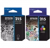 ~Brand New Original EPSON T215 (T215120 / T215530) INK / INKJET Cartridge Combo Pack Black Tri-Color
