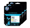 ~Brand New Original HP CZ136A (HP 711) INK / INKJET Cartridge High Yield Yellow 3 Pack