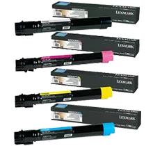 ~Brand New Original LEXMARK X950 High Yield Laser Toner Cartridge Set Black Cyan Magenta Yellow