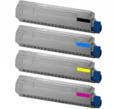OKIDATA Type C14 Laser Toner Cartridge Set Black Cyan Yellow Magenta