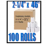 Thermal Paper Rolls 2-1/4 x 85 100/Pack (1 Box)