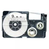 Casio Black on White Cassette Label Tape 9MM / 3/8” - 8M / 26’