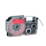 Casio Black on Red Cassette Label Tape 12MM / 1/2” - 8M / 26’
